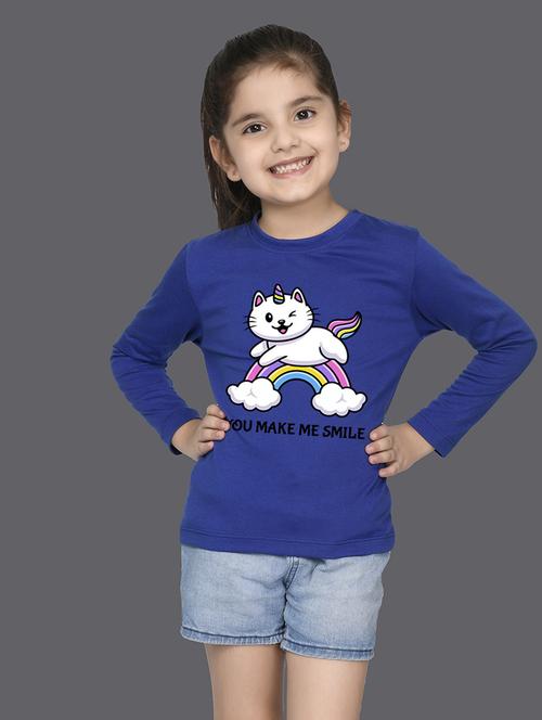 blue cotton blend tee - 20997949 - Very Small Image - 1