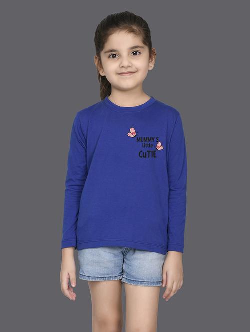 blue cotton blend tee - 20997957 - Very Small Image - 1