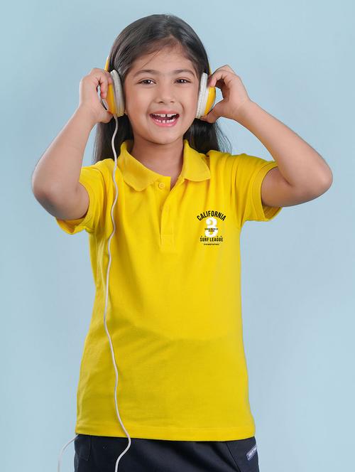 yellow cotton blend tee - 20997986 - Very Small Image - 1