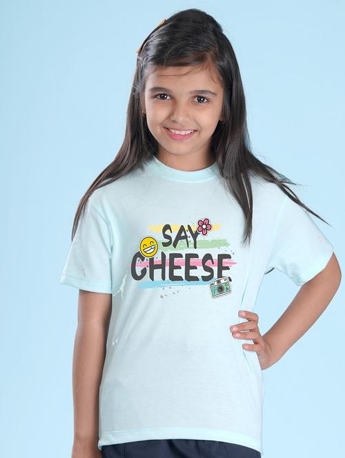 light blue cotton blend tee - 20998069 - Very Small Image - 1