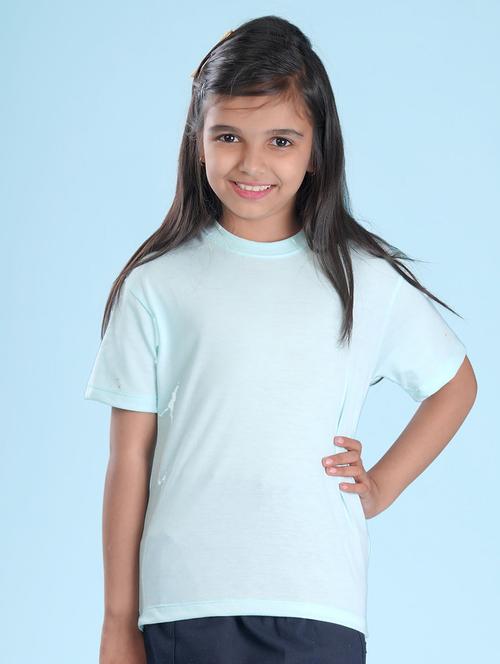 light blue cotton blend back print tee - 20998081 - Very Small Image - 1