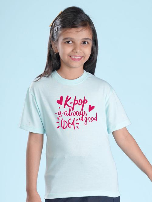 blue cotton blend tee - 20998121 - Very Small Image - 1