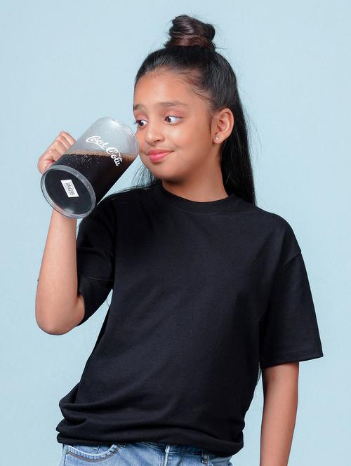 black cotton blend tee - 20998139 - Very Small Image - 1