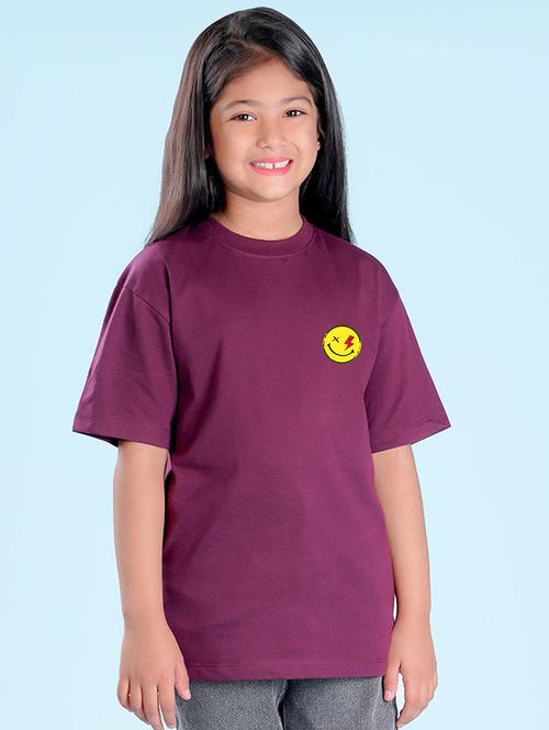 purple cotton blend back print tee - 20998216 - Very Small Image - 1