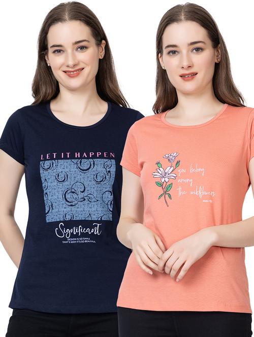 pack of 2 - multi colored cotton blend regular t-shirt - 20998363 - Very Small Image - 1