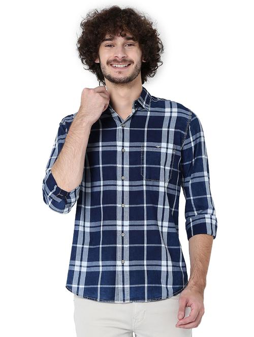 indigo cotton casual shirt - 20998465 - Very Small Image - 1