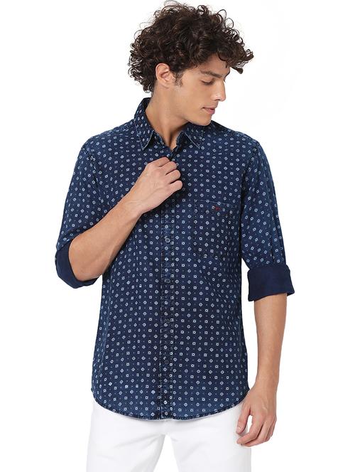 indigo cotton casual shirt - 20998471 - Very Small Image - 1