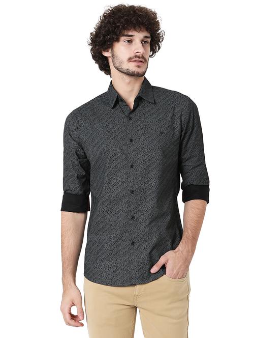 charcoal cotton casual shirt - 20998566 - Very Small Image - 1