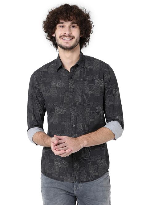 charcoal cotton casual shirt - 20998584 - Very Small Image - 1