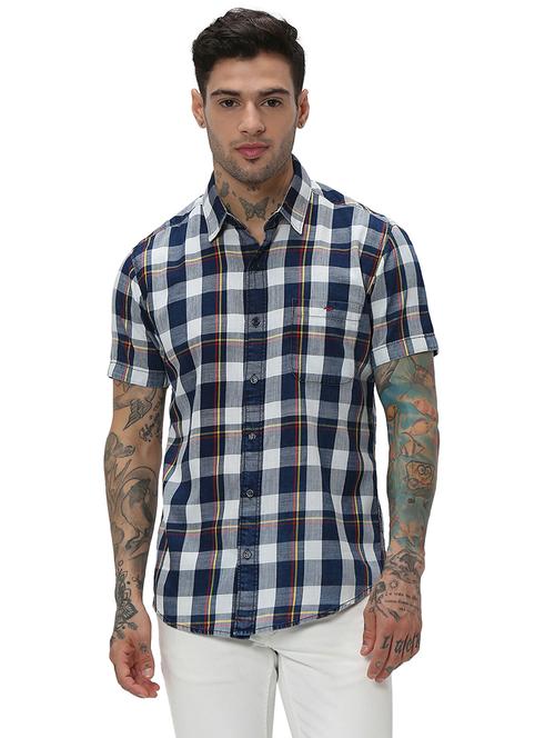 blue cotton casual shirt - 20998862 - Very Small Image - 1