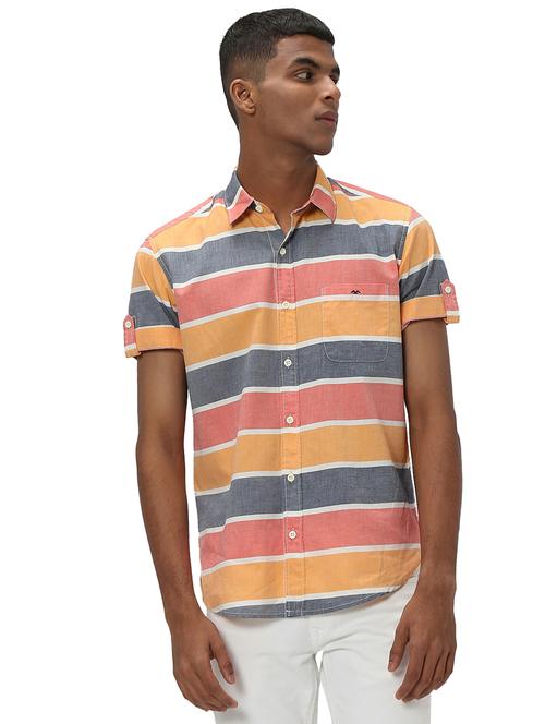 orange cotton casual shirt - 20999007 - Very Small Image - 1