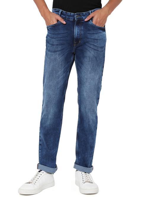 men washed mid rise denim jeans - 20999170 - Very Small Image - 1