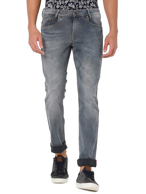 men washed mid rise cotton jeans - 20999184 - Very Small Image - 1