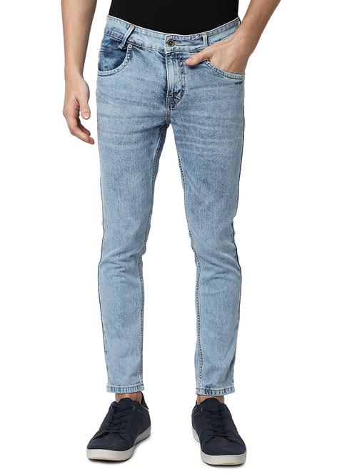 men washed mid rise cotton jeans - 20999203 - Very Small Image - 1