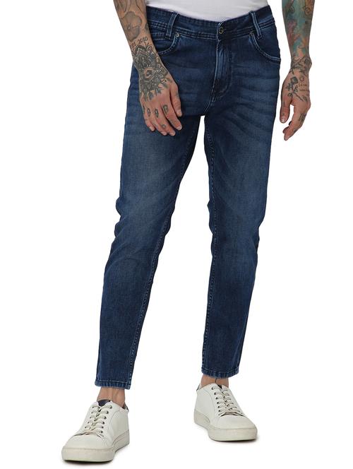 men washed mid rise cotton jeans - 20999439 - Very Small Image - 1
