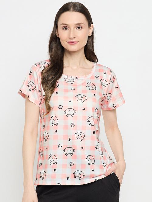 orange checked printed regular t-shirt - 20999824 - Very Small Image - 1