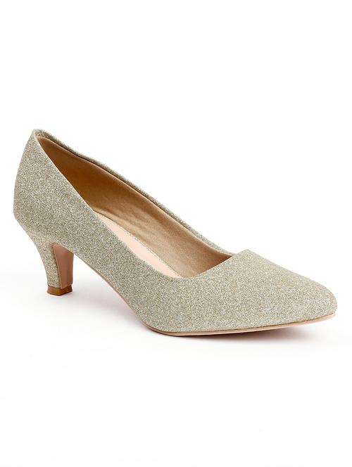 gold synthetic slip on pumps - 21000525 - Very Small Image - 1