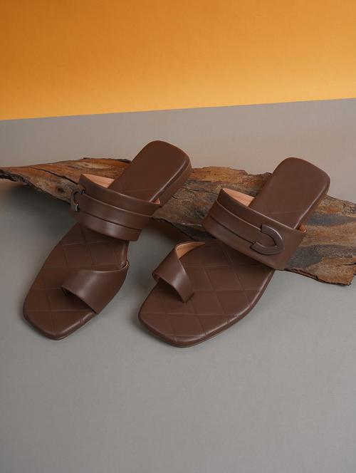 brown synthetic slip on sandals - 21000709 - Very Small Image - 1
