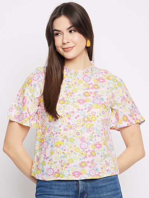 women floral print mock neck top - 21009290 - Very Small Image - 1