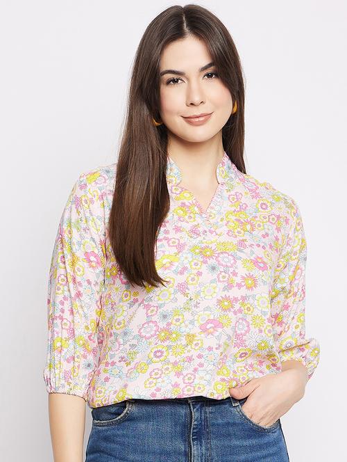 off white floral printed regular top - 21009317 - Very Small Image - 1
