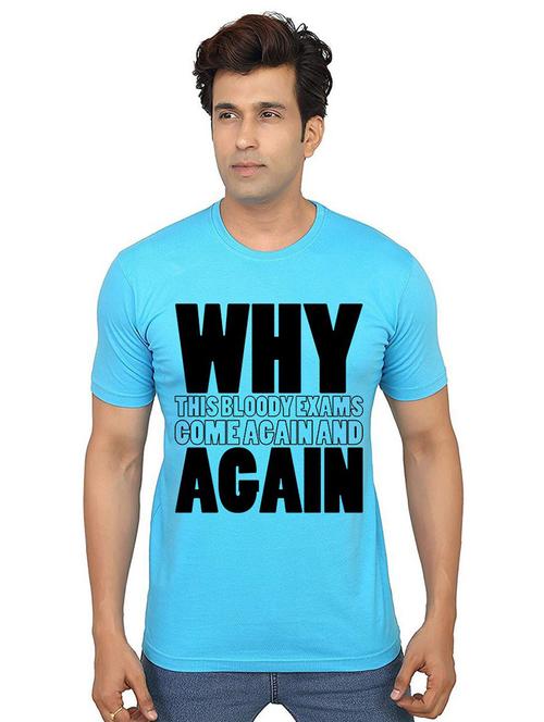 light blue front printed casual t-shirt - 21013209 - Very Small Image - 1