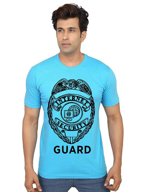 light blue front printed casual t-shirt - 21013309 - Very Small Image - 1