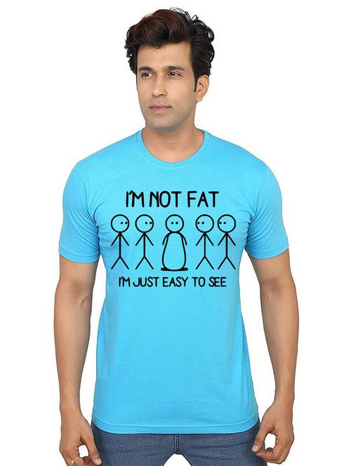 light blue front printed casual t-shirt - 21013312 - Very Small Image - 1
