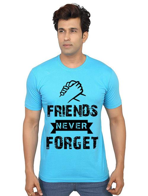 light blue front printed casual t-shirt - 21013752 - Very Small Image - 1