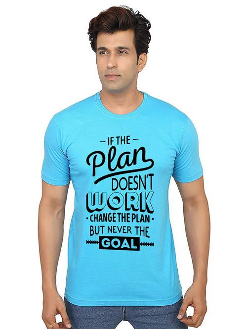 light blue front printed casual t-shirt - 21014189 - Very Small Image - 1
