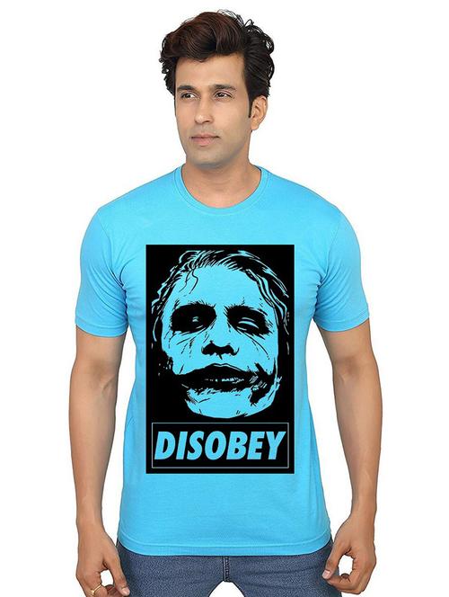 light blue front printed casual t-shirt - 21014365 - Very Small Image - 1