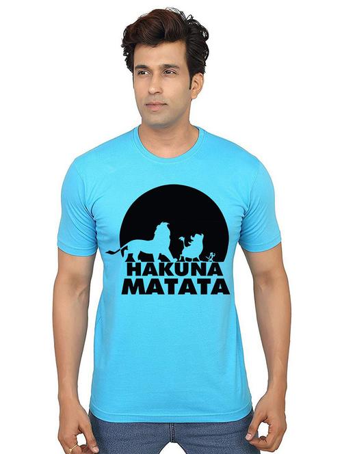 light blue front printed casual t-shirt - 21014873 - Very Small Image - 1