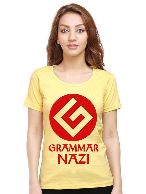 yellow cotton blend front print tshirt - 21015229 - Very Small Image - 1