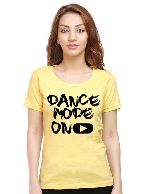 yellow front printed casual t-shirt - 21015241 - Very Small Image - 1