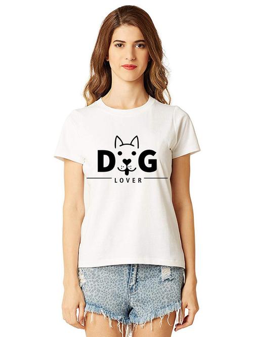women round neck front print t-shirts - 21015298 - Very Small Image - 1