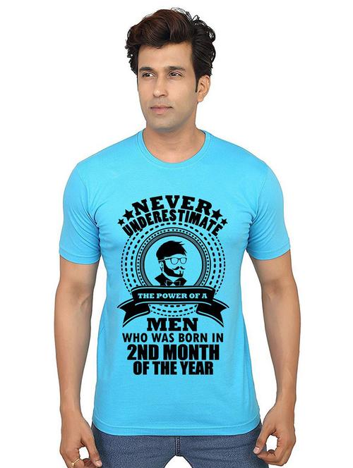 light blue front printed casual t-shirt - 21015809 - Very Small Image - 1