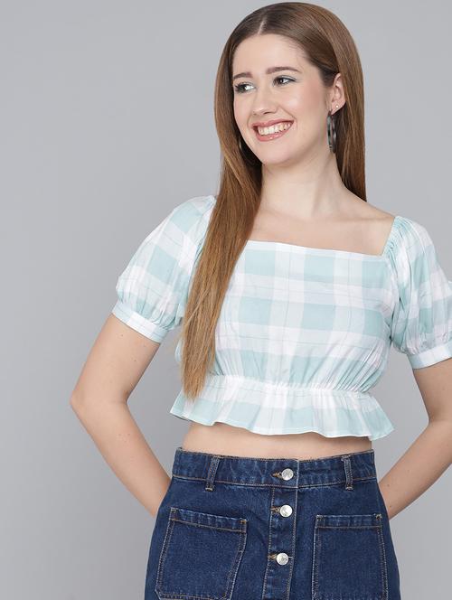 green viscose crop top - 21016467 - Very Small Image - 1