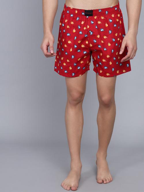 maroon cotton boxer - 21016545 - Very Small Image - 1