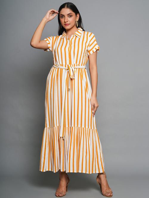 women white stripes a-line dress - 21016636 - Very Small Image - 1