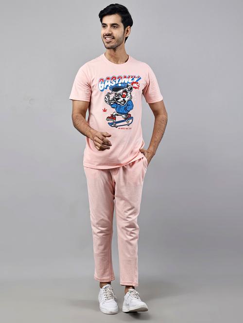 pink cotton tshirt & jogger coord - 21016790 - Very Small Image - 1