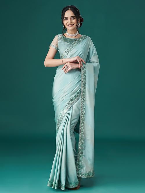 women solid with bordered saree - 21017043 - Very Small Image - 1