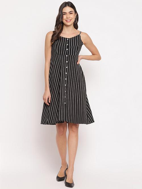 black striped detailed dress - 21017185 - Very Small Image - 1