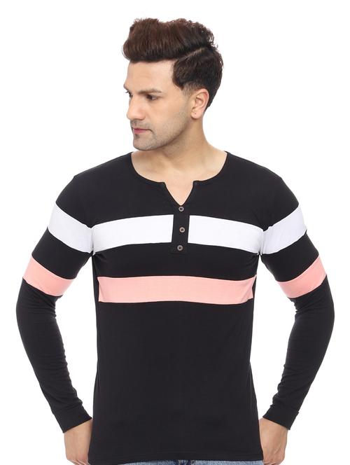 men color block long sleeve t-shirt - 21017514 - Very Small Image - 1