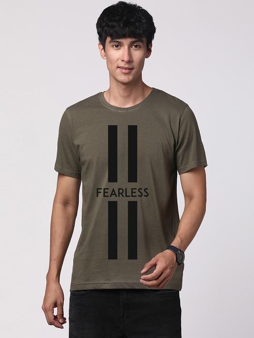 olive cotton chest print tshirt - 21017601 - Very Small Image - 1