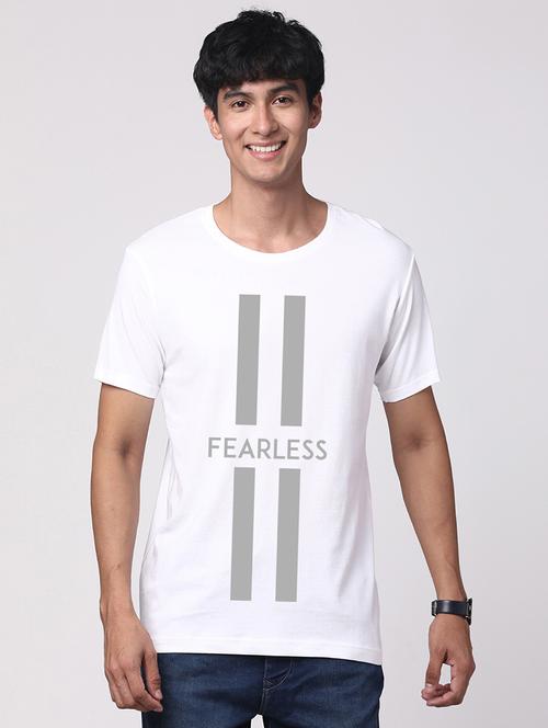 white cotton chest print tshirt - 21017608 - Very Small Image - 1