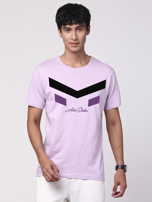 purple cotton chest print tshirt - 21017644 - Very Small Image - 1