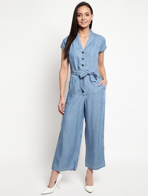 women soild short sleeves jumpsuit - 21017667 - Very Small Image - 1