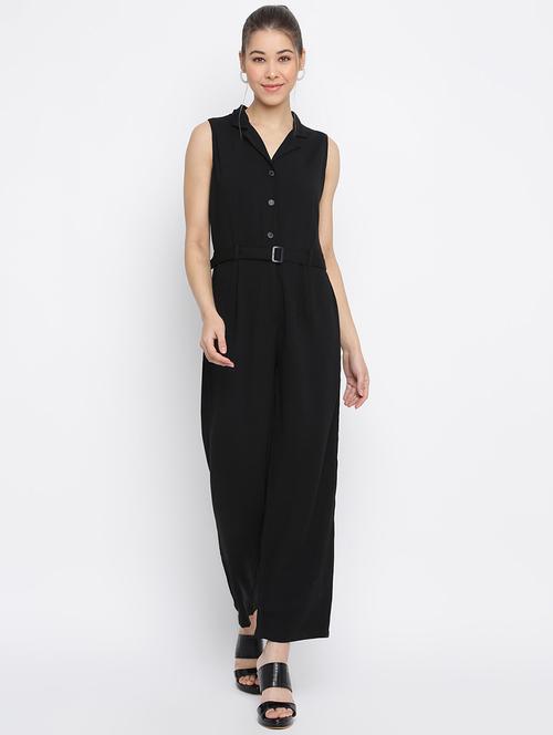 women black solid full leg jumpsuit - 21017693 - Very Small Image - 1