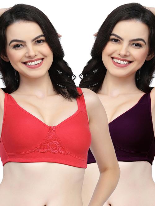 pack of 2 women solid t-shirt bra - 21018363 - Very Small Image - 1