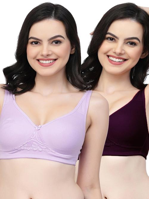 pack of 2 women solid t-shirt bra - 21018400 - Very Small Image - 1