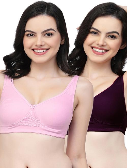 pack of 2 women solid t-shirt bra - 21018402 - Very Small Image - 1